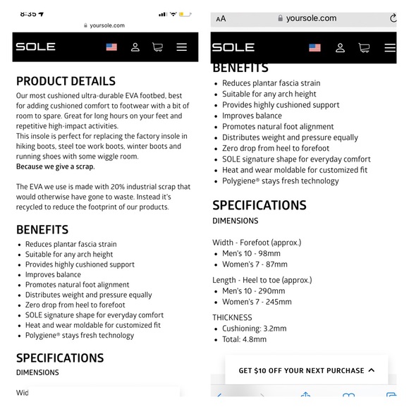 Men’s SOLE Active Thick Insoles - Picture 2 of 2